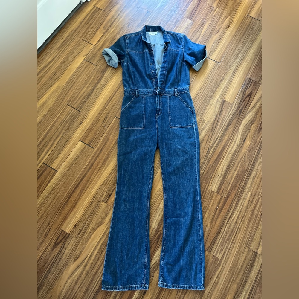 Mango full length denim jumpsuit